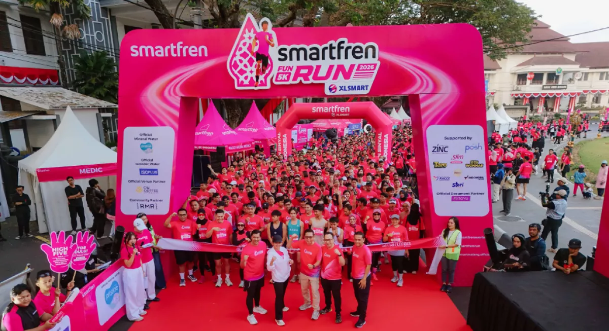 SMARTFREN RUN Malang 2026 hadir dengan lari 5K, komunitas, UMKM, serta penguatan jaringan yang didukung sekitar 2.700 BTS. Foto/XLSMART