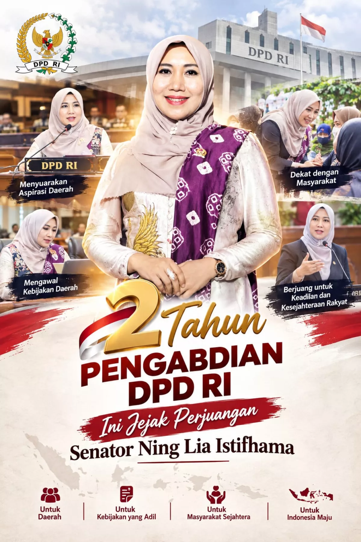 Ning Lia DPD RI 2 tahun berjalan, dok.humas Ning Lia